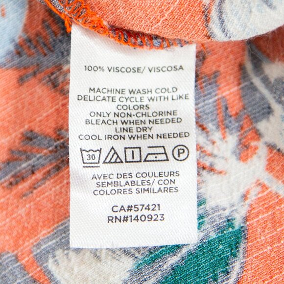 Loft Orange Botanical Print Midi Button-down Dress, size 12 - Picture 7 of 7